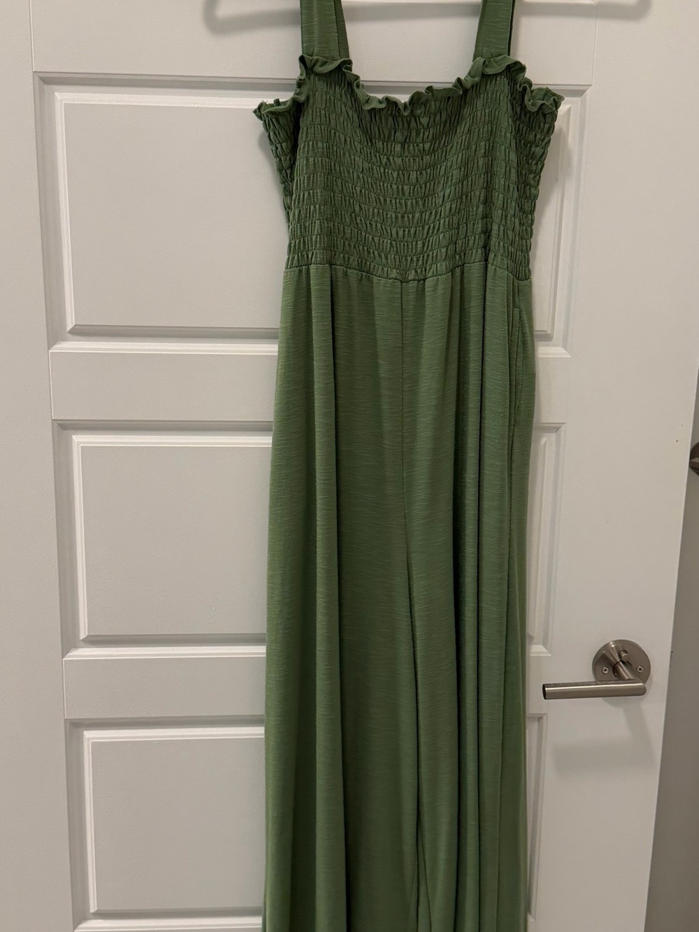 Roxy Green Smocked Strap Jumpsuit Size L